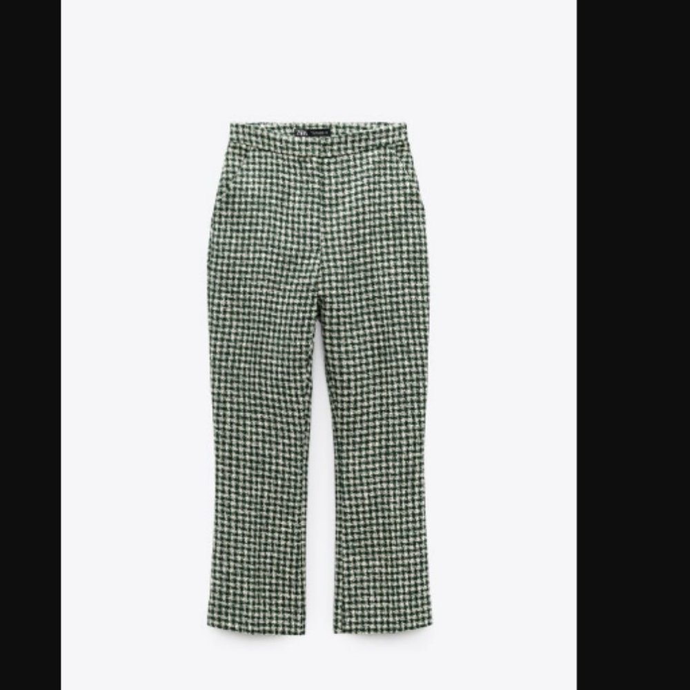 Zara Tweed Pants White / Green Sz M NWT - Picture 15 of 15